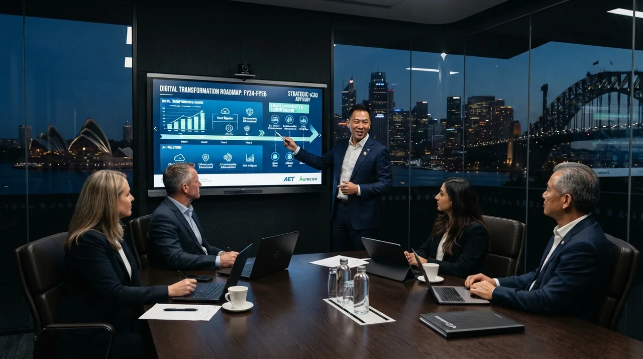 Business owners talking through everyday computer problems
